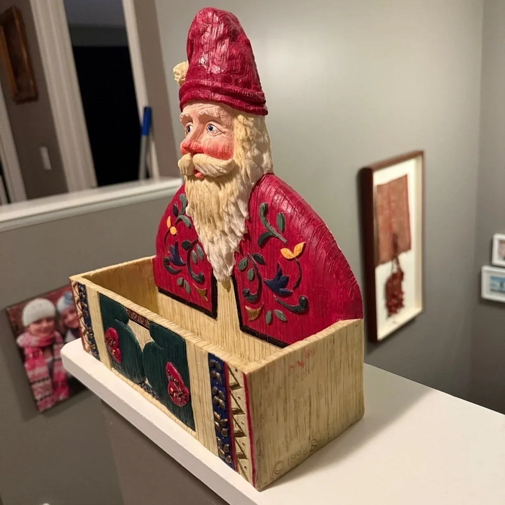 Christmas Santa Card Holder Holiday Renovators Supply Resin Textured Home Decor